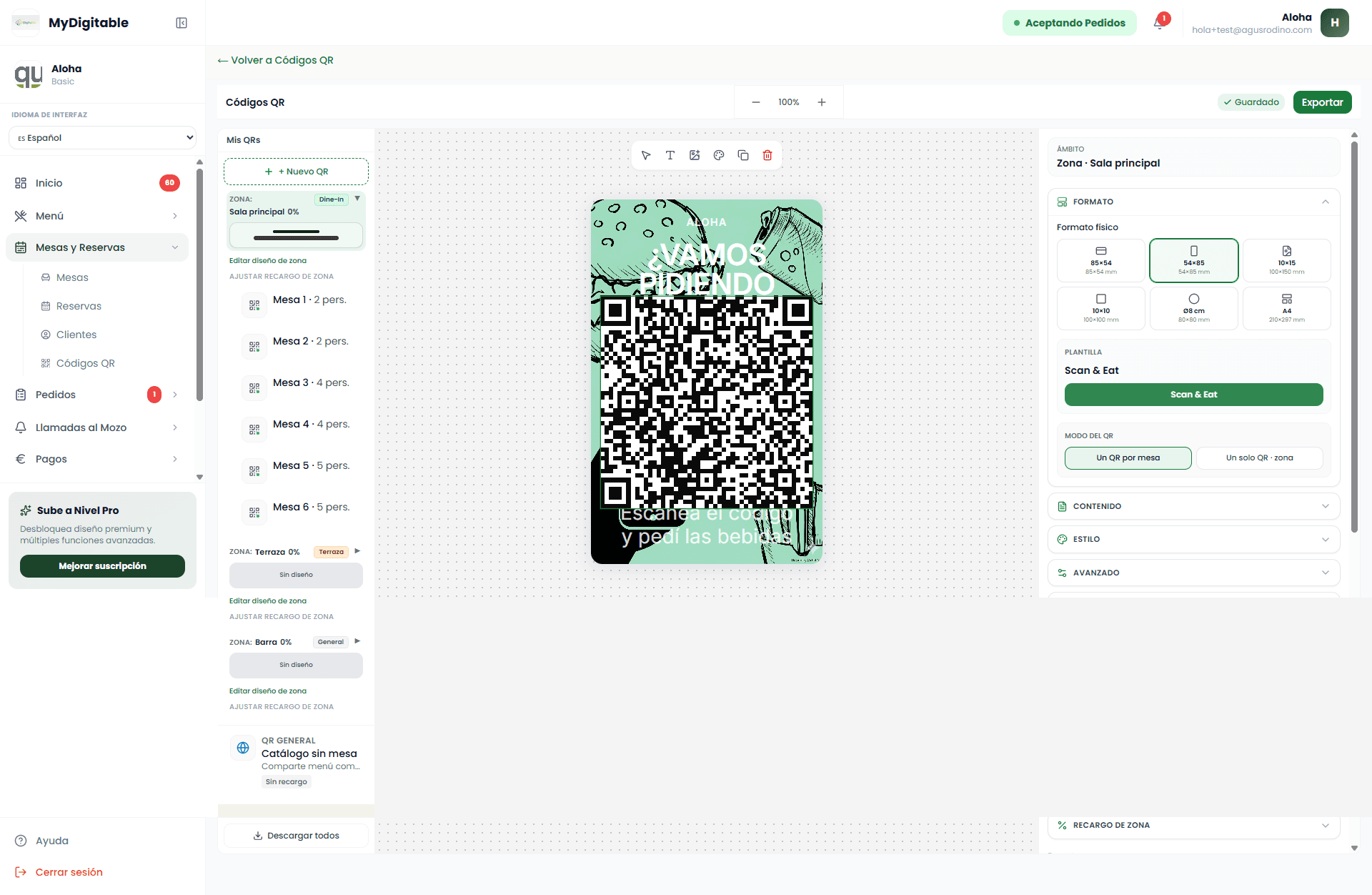 Editor de códigos QR por zona