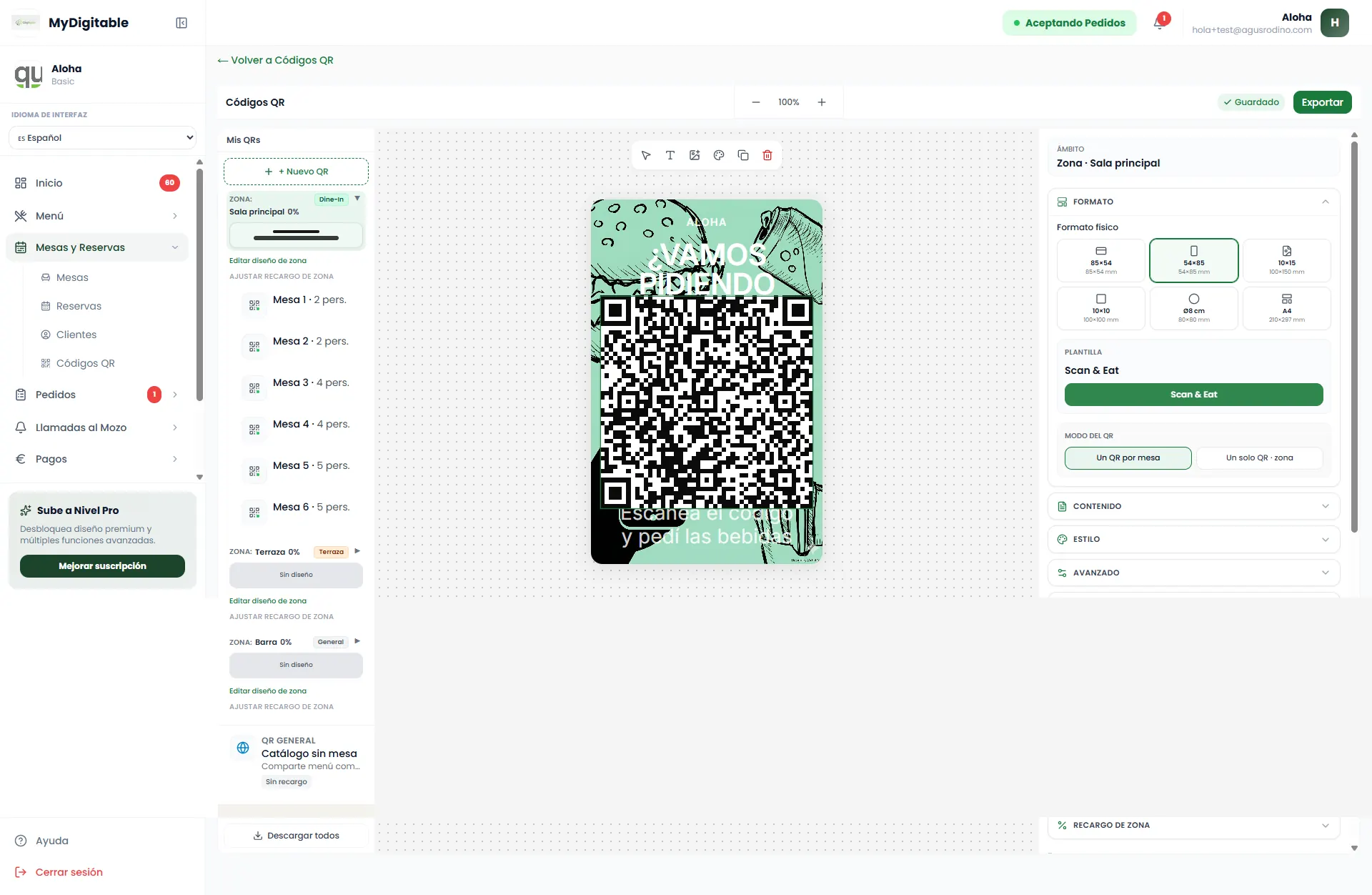 Editor de códigos QR por zona
