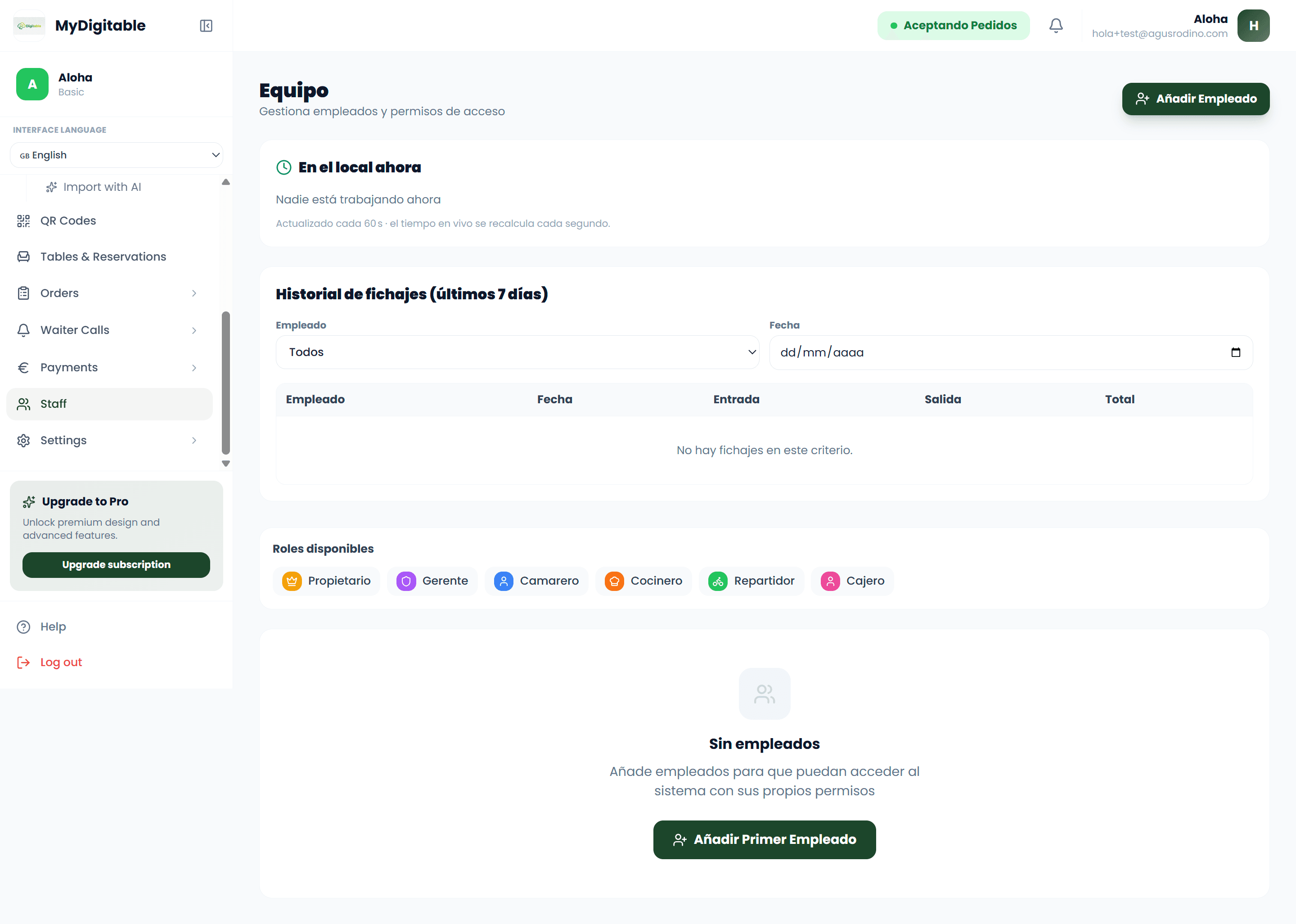 Gestión de equipo y fichaje
